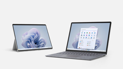 A Surface Pro 9 and Surface Laptop 5